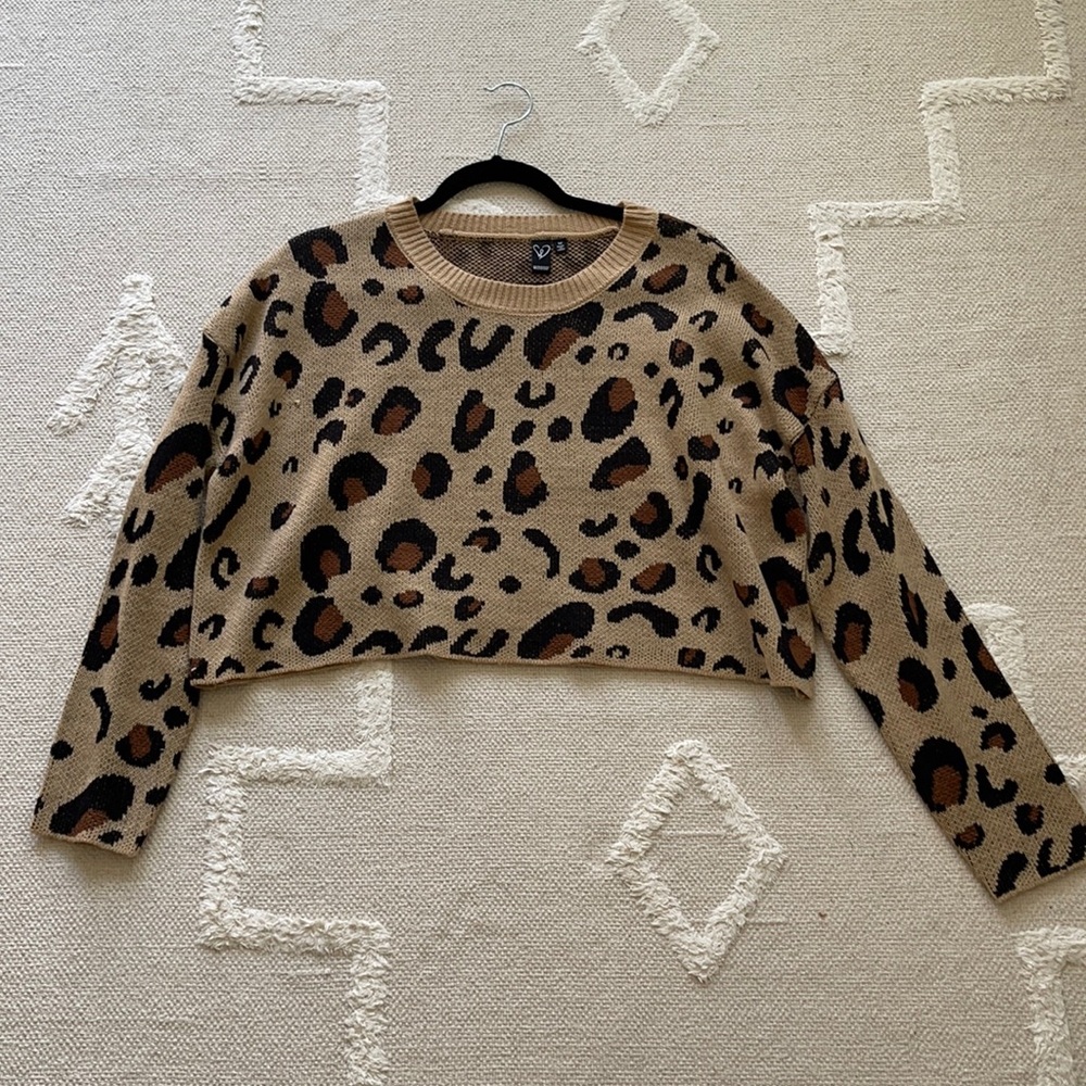 Cheetah Crop Sweater